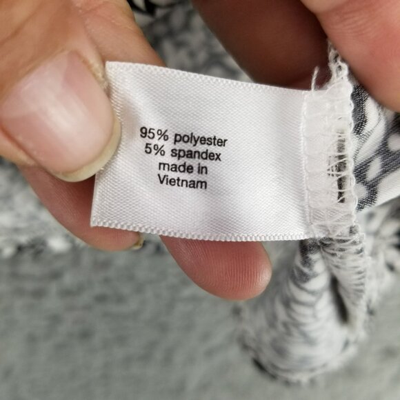 Lane Bryant Shirts Womens 14 Black White Drape Neck Layered Sleeveless Blouse - Picture 4 of 9